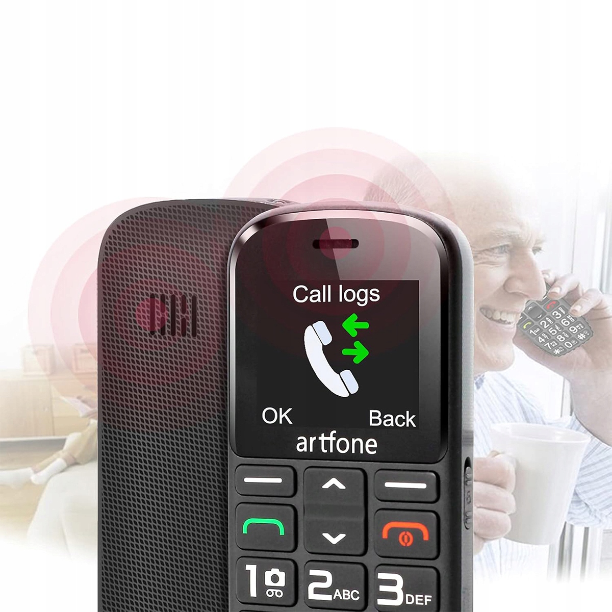 TELEFON Z KLAPKĄ KOMÓRKA GSM SIMPLE DLA SENIORA RADIO SOS DUŻE CYFRY Cechy dodatkowe pyłoszczelny