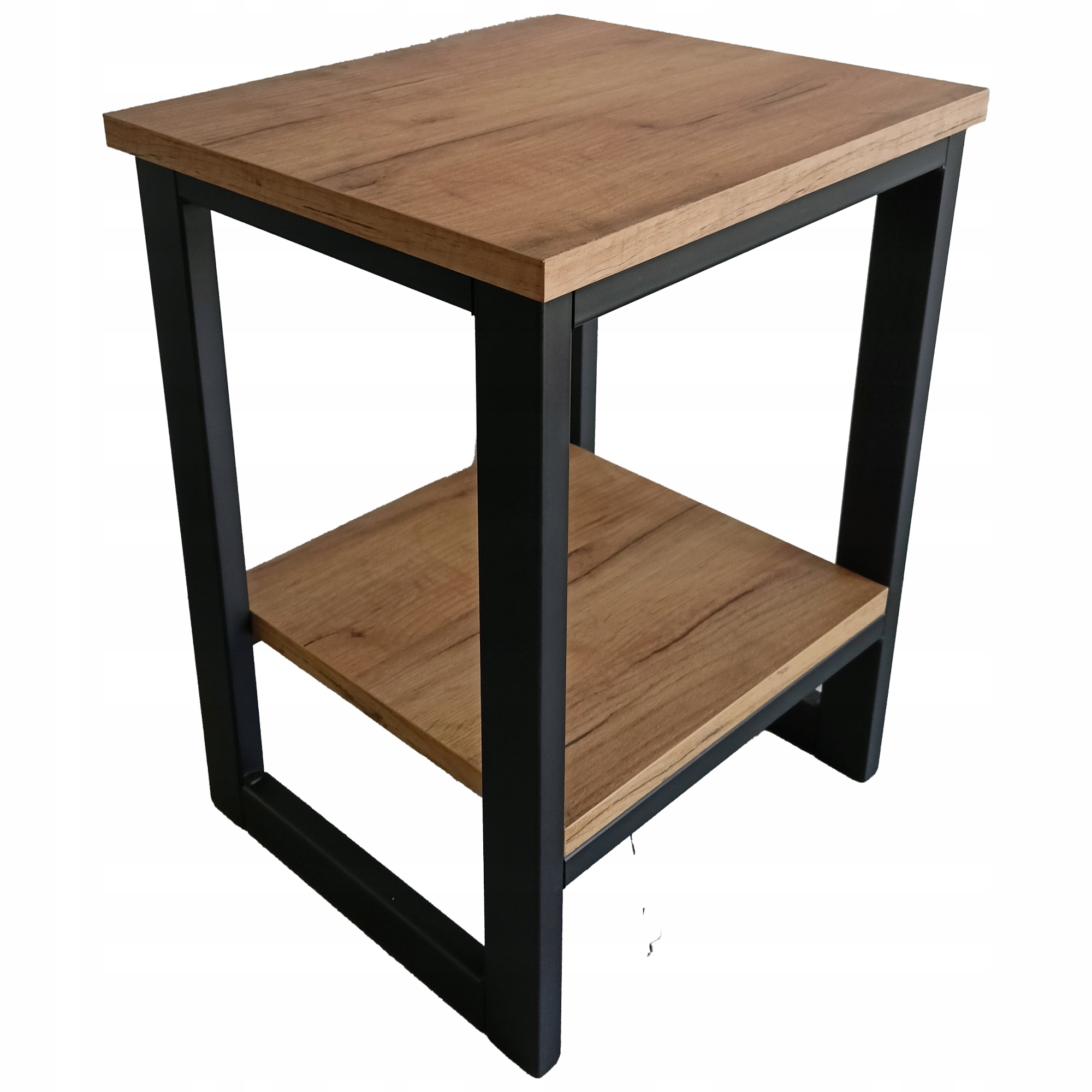Noční stolek Loft 45 cm Industrial Černá ocel Pomocný stolek