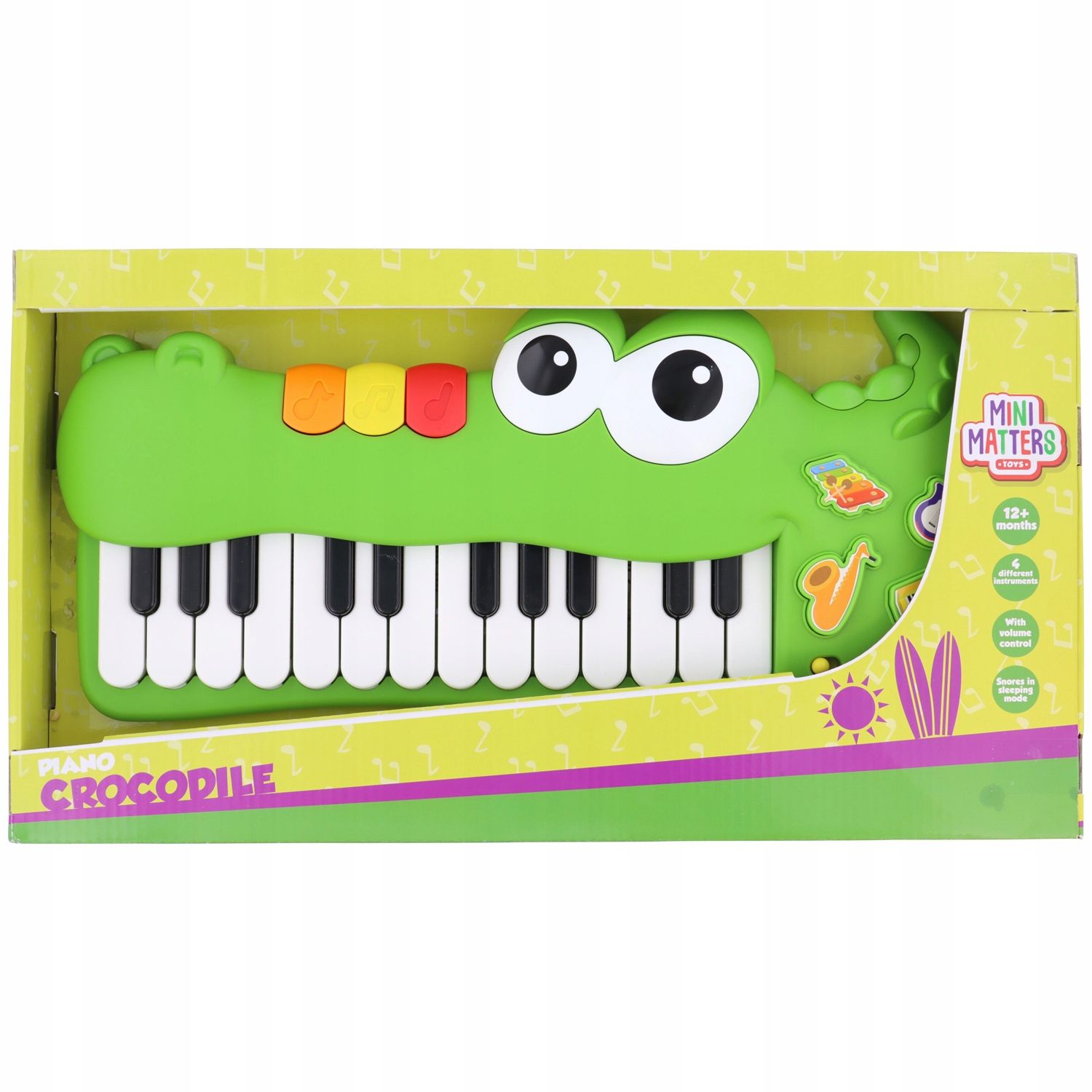 Duże Pianino zabawkowe zielone krokodylek Mini Matters Prezent dla dzieci Marka Mini Matters