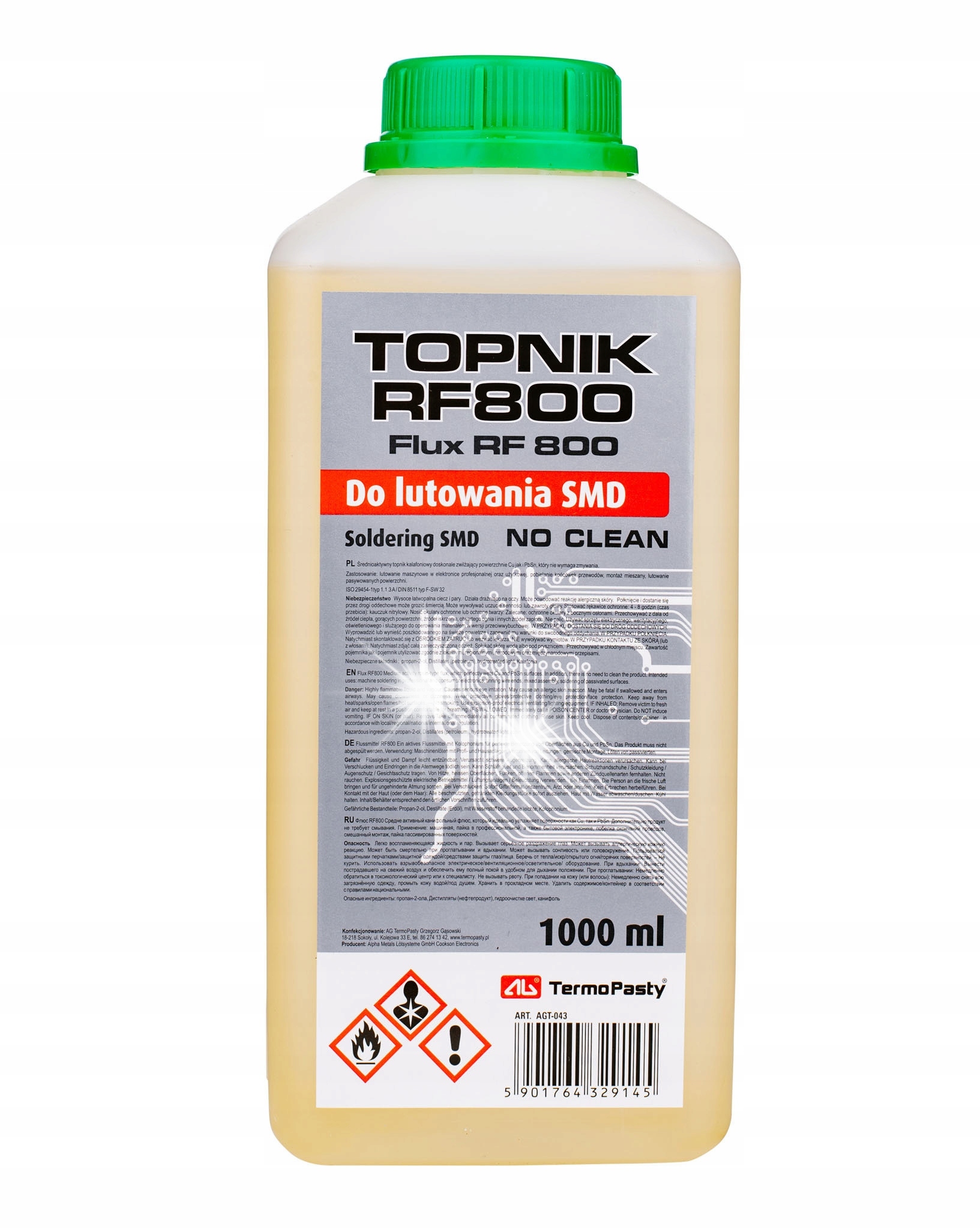 TOPNIK LUTOWNICZY RF 800 DO LUTOWANIA SMD 1000ML LITR AG BEZ ZMYWANIA