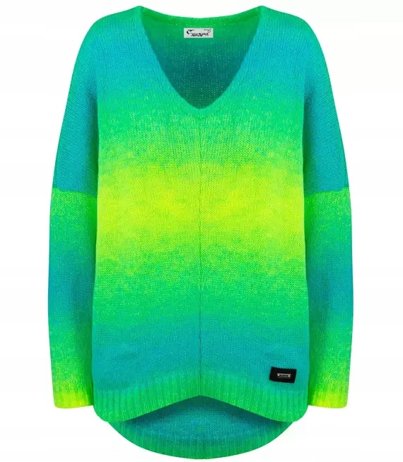 

Ciepły damski sweter oversize piękny Ombre unisize