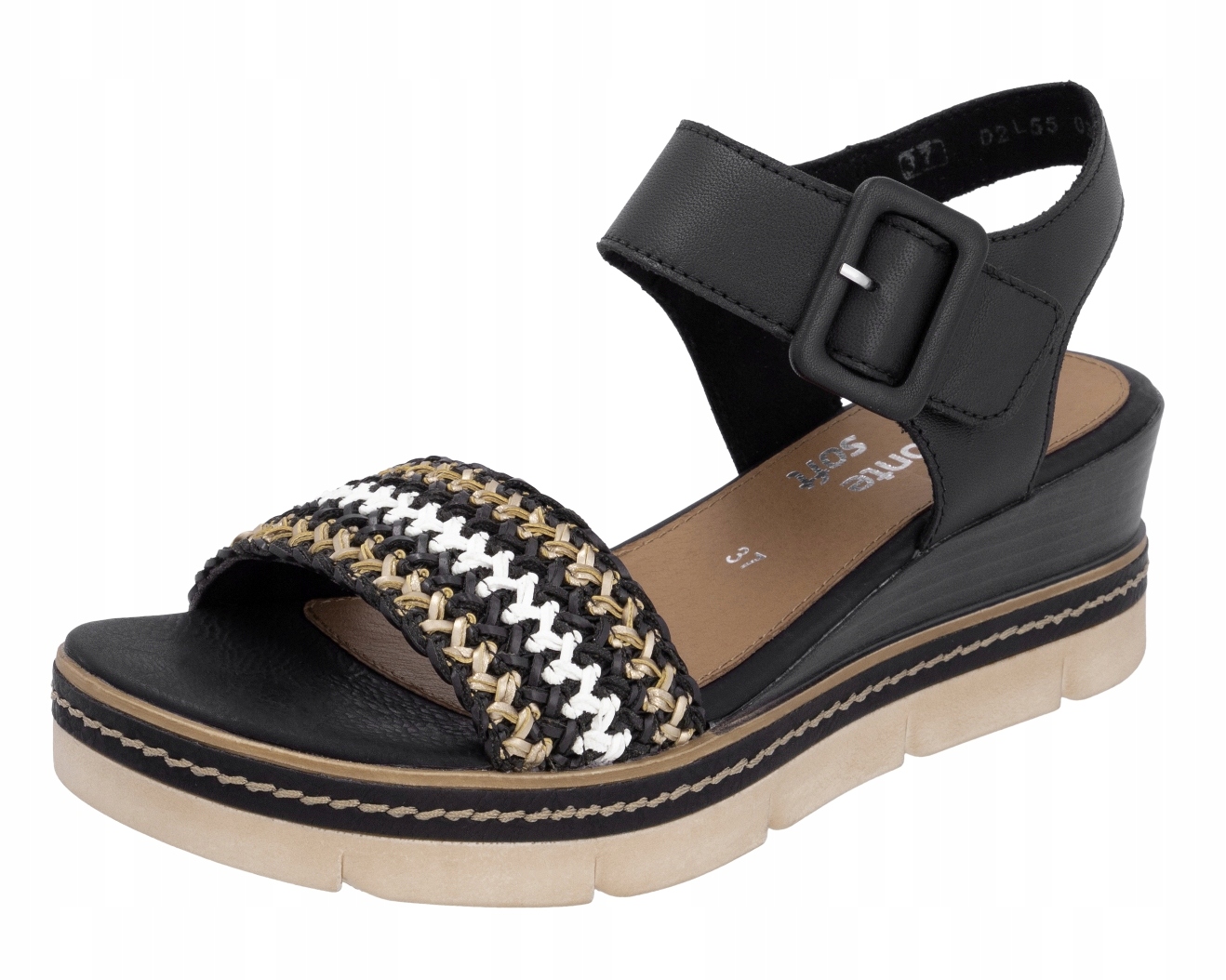 Remonte D2L55-03 vel.39 černé kotníkové sandály Rieker Soft