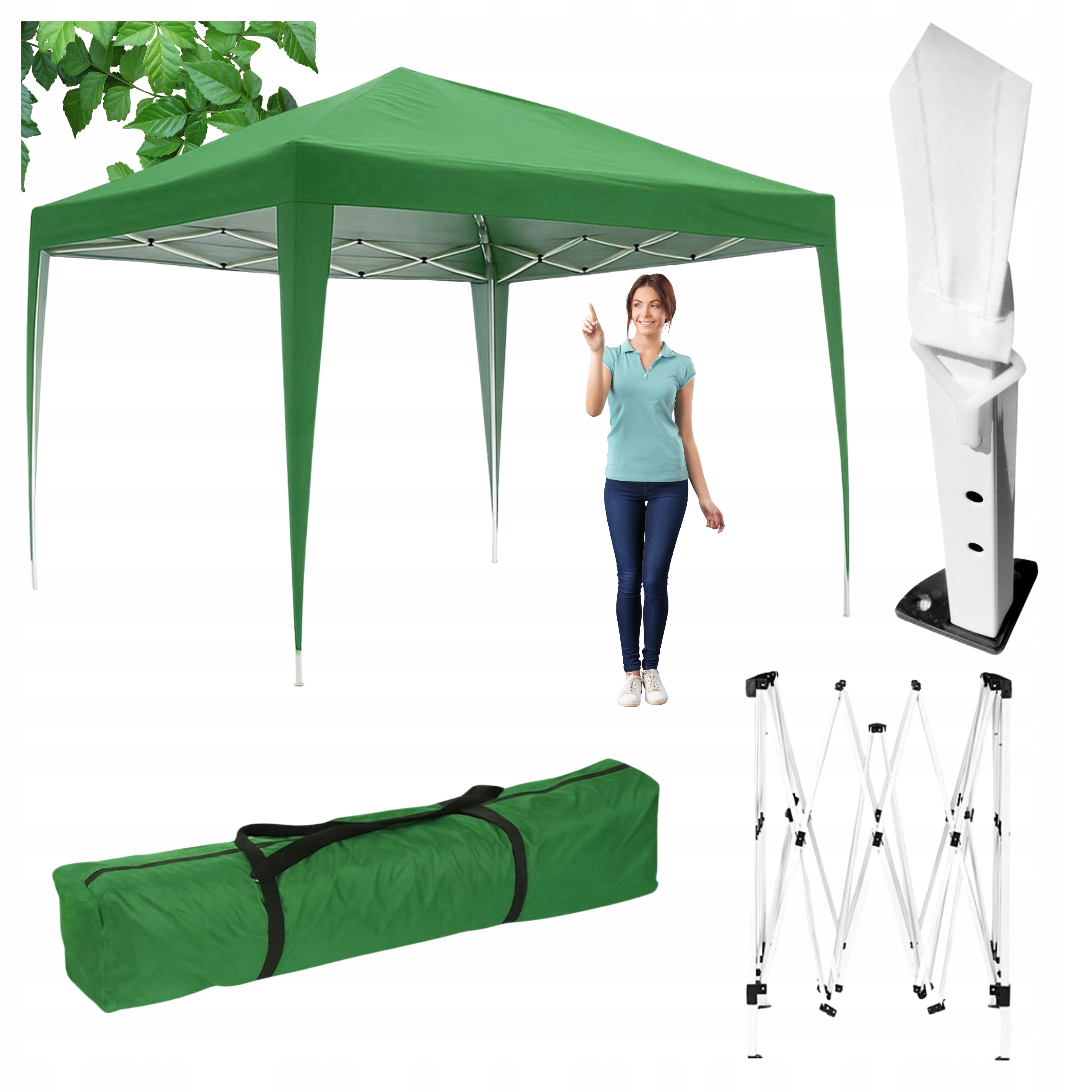 Pawilon Ogrodowy Namiot 3x3m Rozkładany Automatycznie Daszek Na Taras