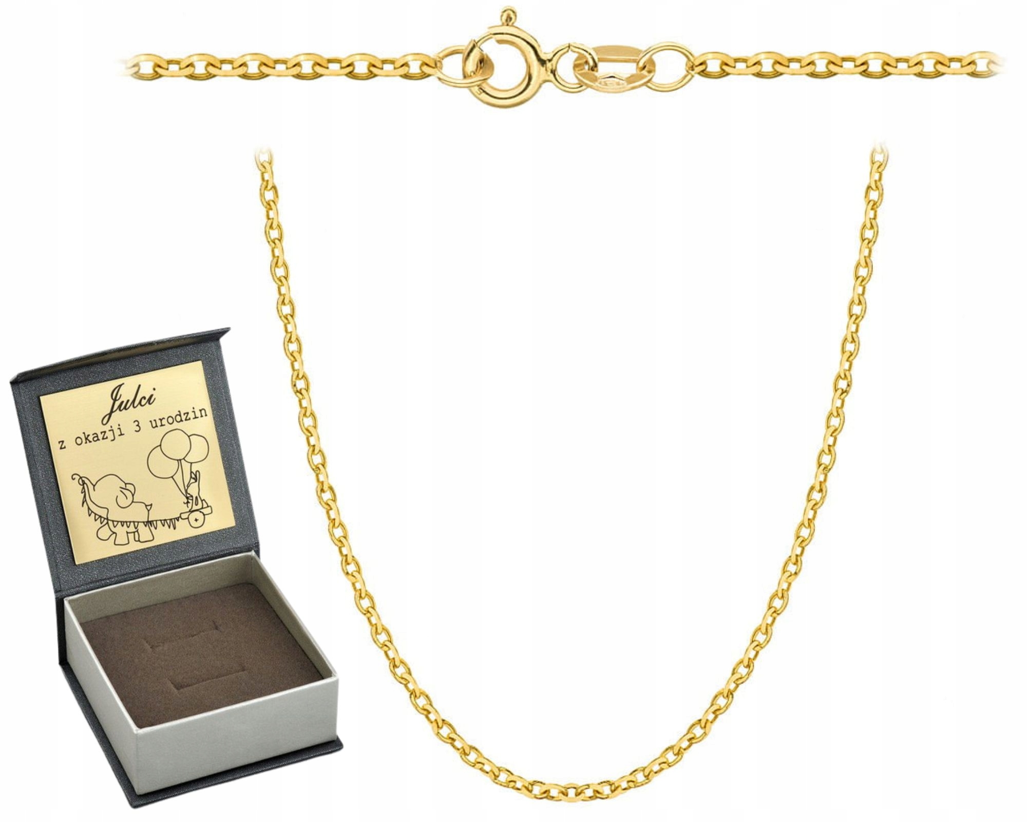 Zlatý Řetízek Rolo Diamantový 55 CM Na Křtiny Přijímání 585 Dárek