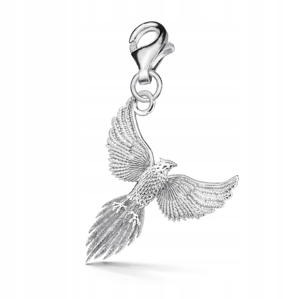 Stříbrný přívěsek charms s karabinou Mytický Fénix Stříbro ryzost 925