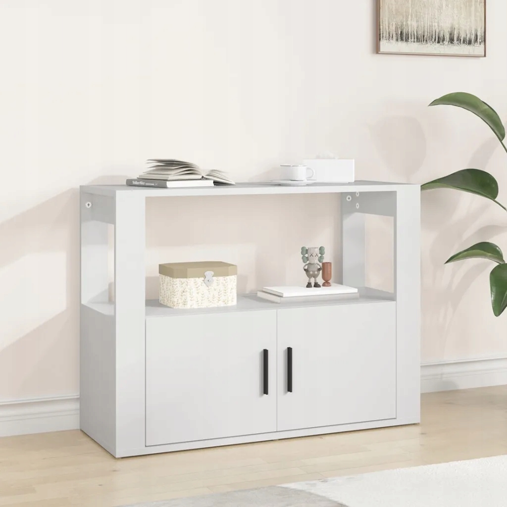 Petrashop Příborník bílý 80x30x60 cm kompozitní dřevo Bílá 819452
