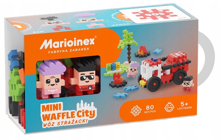 

Marioinex Klocki Waffle Mini Wóz Strażacki 80EL.