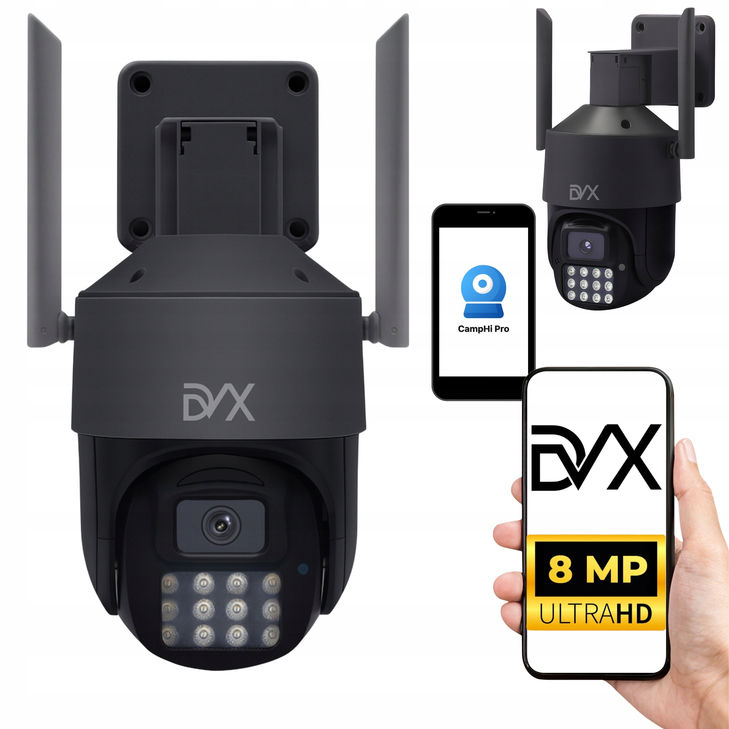 Wifi Síťová Kamera Detekce 8MPx Otočná Ptz Venkovní Voděodolná DVX