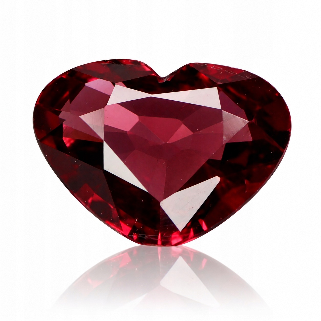 Přírodní granát Rodolit 1.81 ct Srdce Mosambik VVS2 certifikát Wbd
