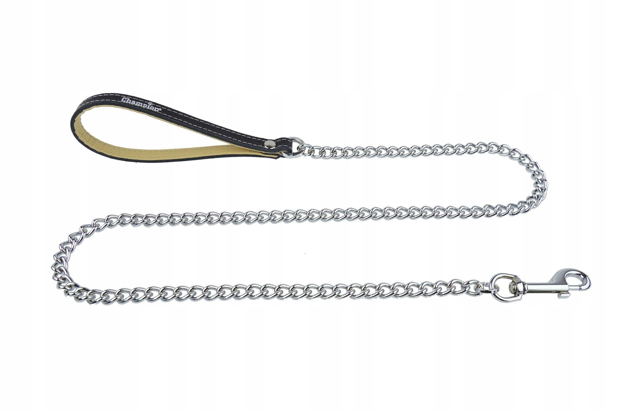 Levně Vodítko řetězová 4, kožená rukojeť 110 cm