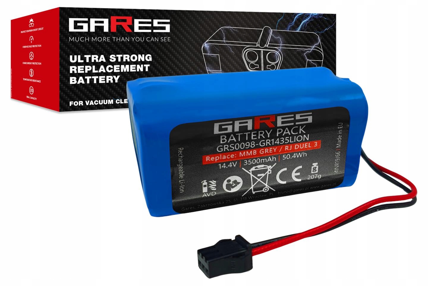 Akumulátor Gares pro Ecovacs Deebot U2/U2 Pro 14,4 V 3,5 Ah