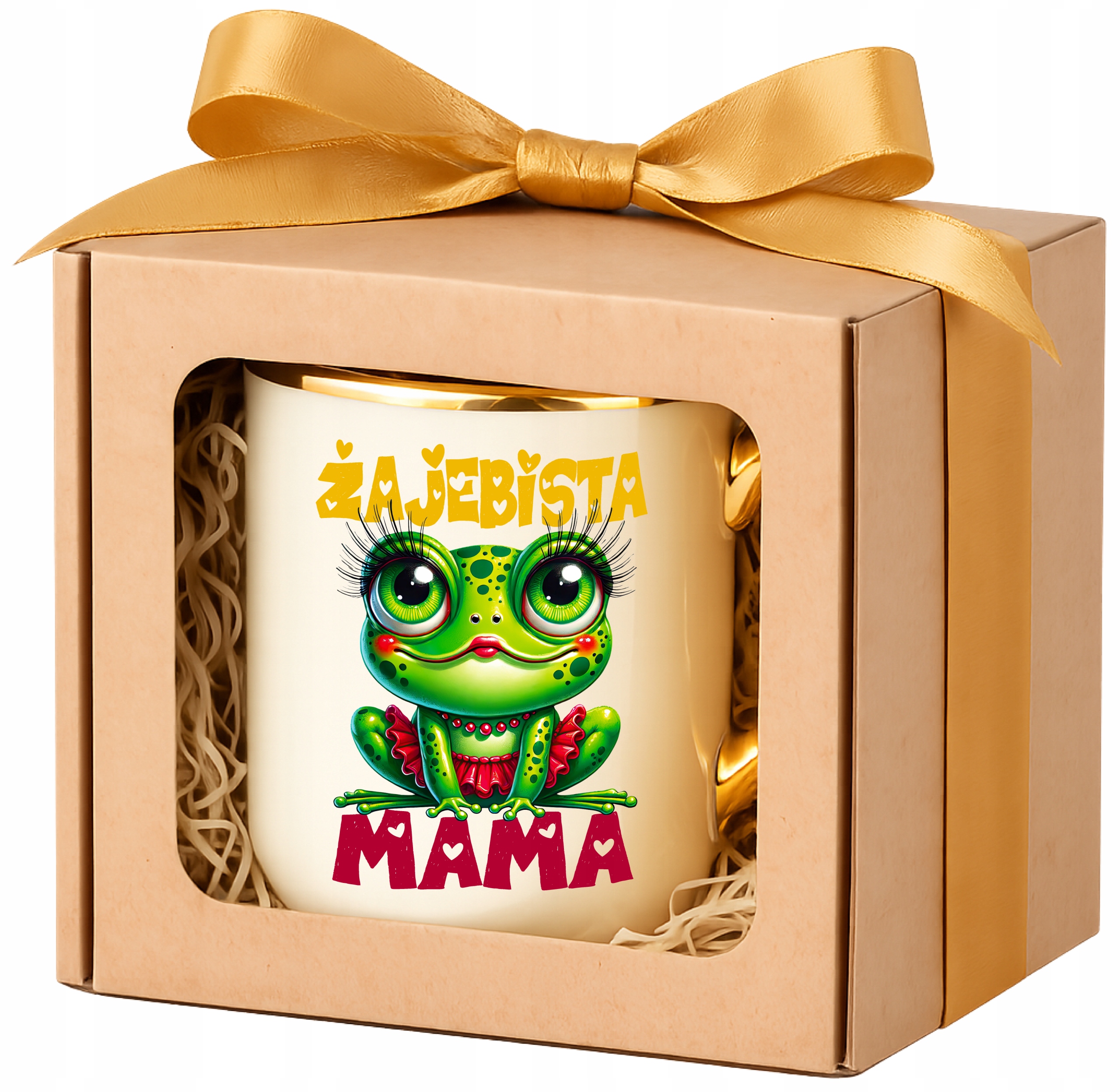 Kubek elegant dla Mamy na Dzień Mamy Żajebista Mama opakowanie box