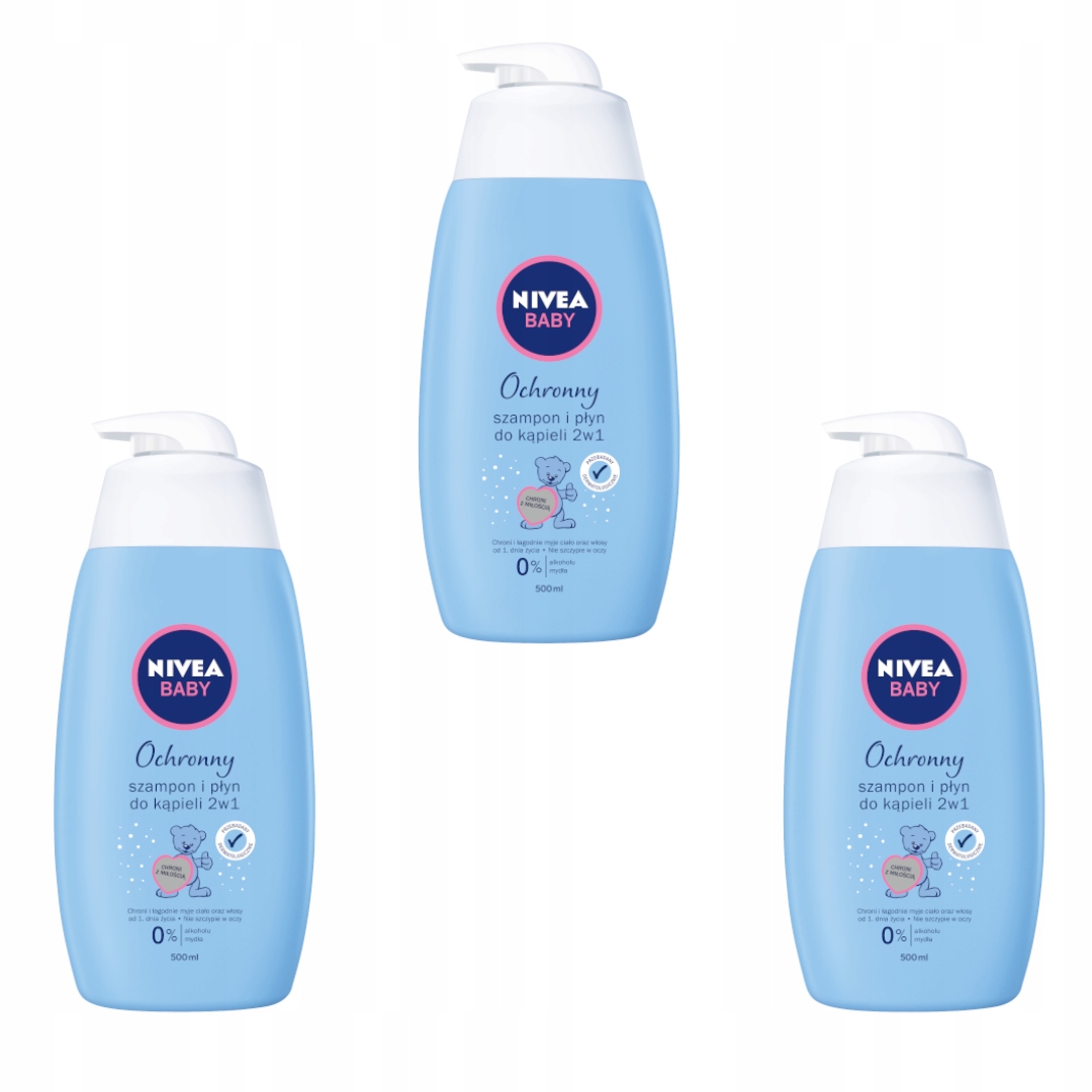 NIVEA BABY Szampon płyn do kąpieli mycia dla dzieci 500ml x 3szt.