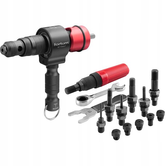 Fortum adaptér nitovací na vŕtačku Combo, matica M3-M12 nity 2,4-6,4mm, A