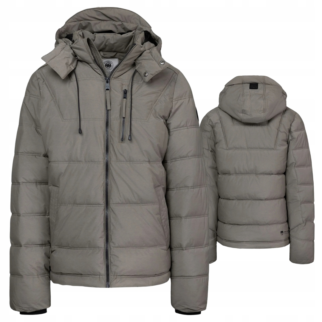 Pitbull West Coast Pánská Zimní Bunda S Kapucí Piedmont Tmavě Šedá S