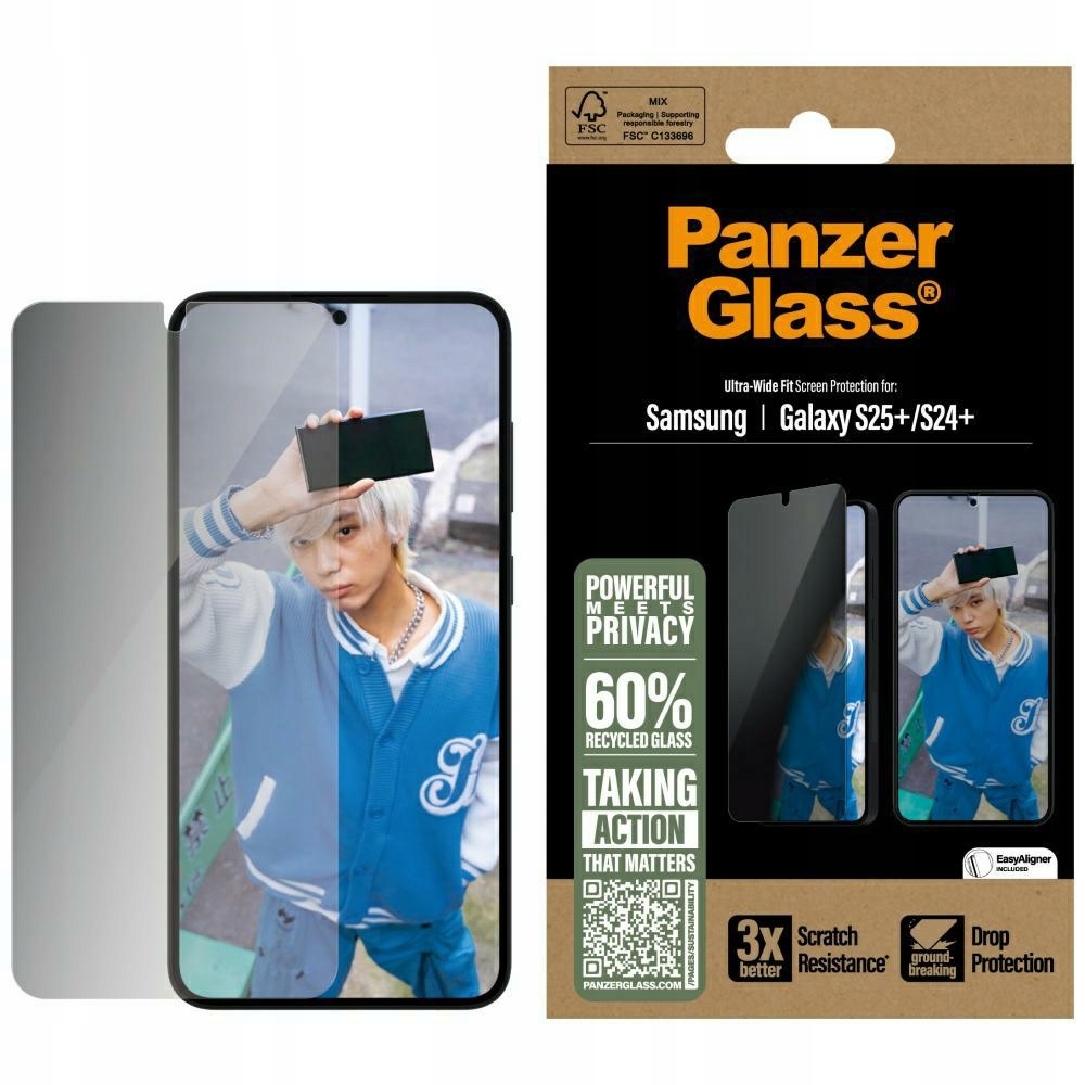 Sklo s privátním filtrem PanzerGlass Ultra-Wide Fit pro Samsung Galaxy