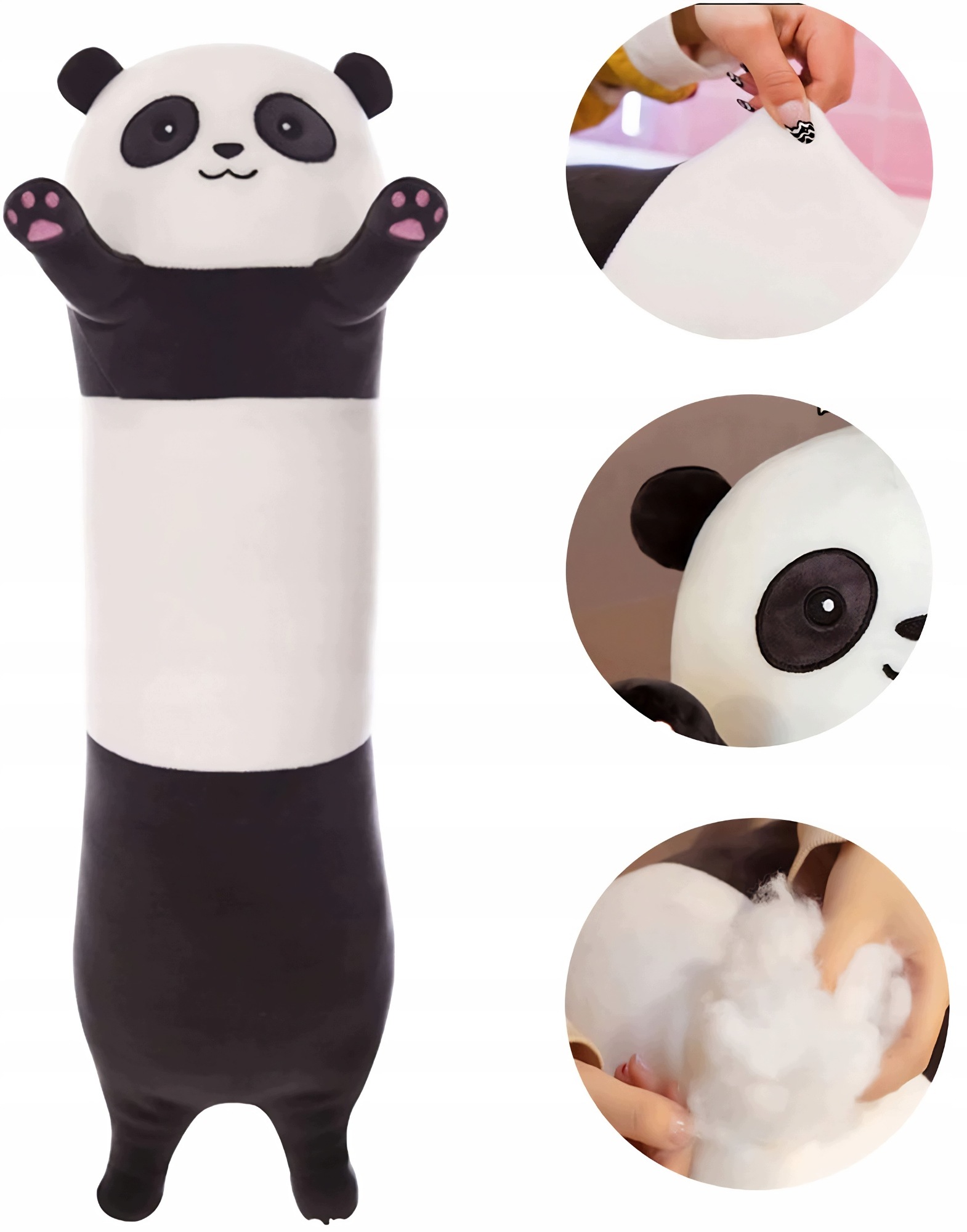 Długa panda poduszka maskotka Regmag M 88 cm – Miękka towarzyszka odpoczynku i zabawy