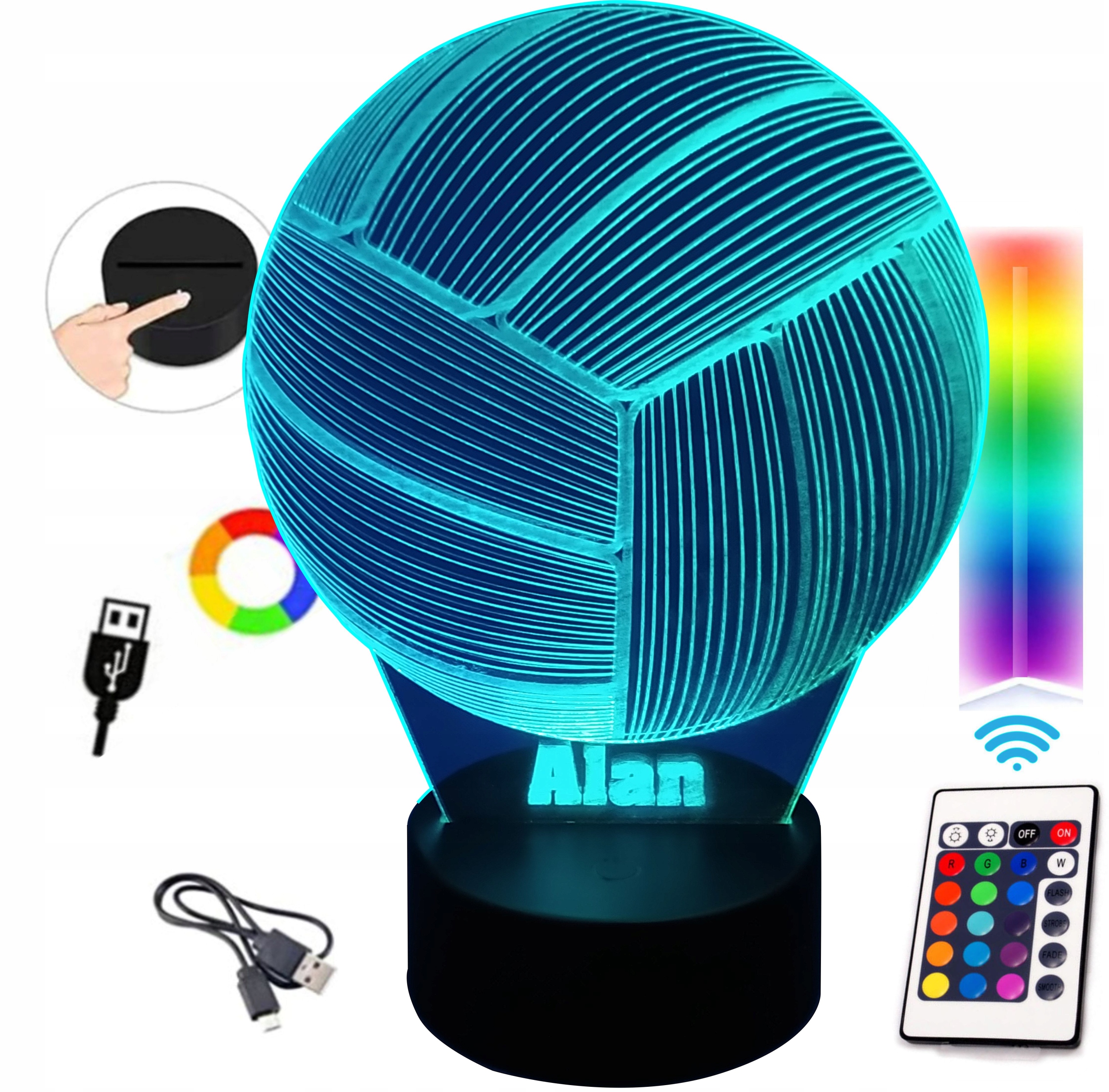 

Lampka Z Imieniem 3D Led Piłka Do Siatkówki Siatka