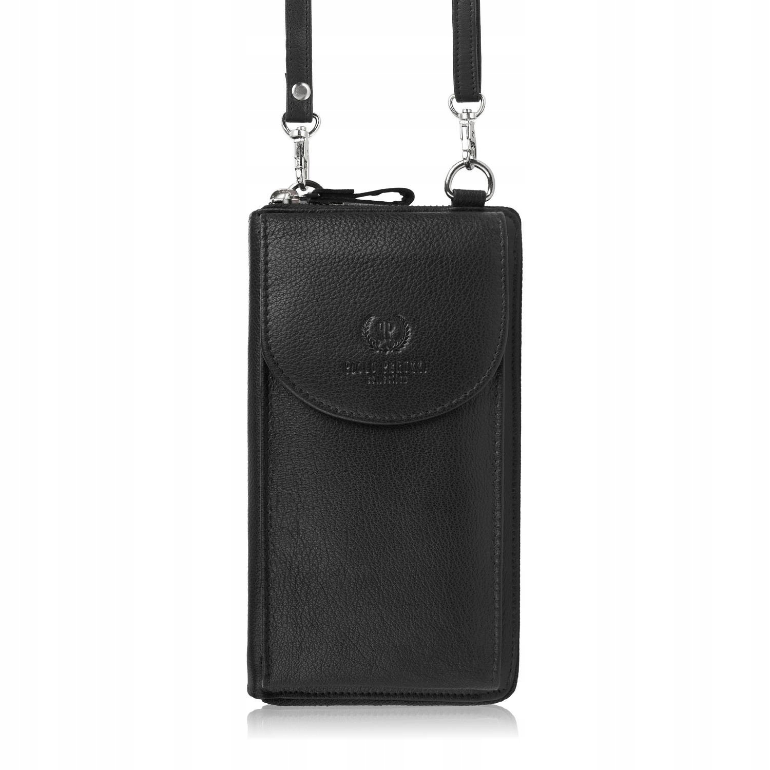 Kožená dámská kabelka přes rameno psaníčko do ruky, dámská peněženka T-142-BL