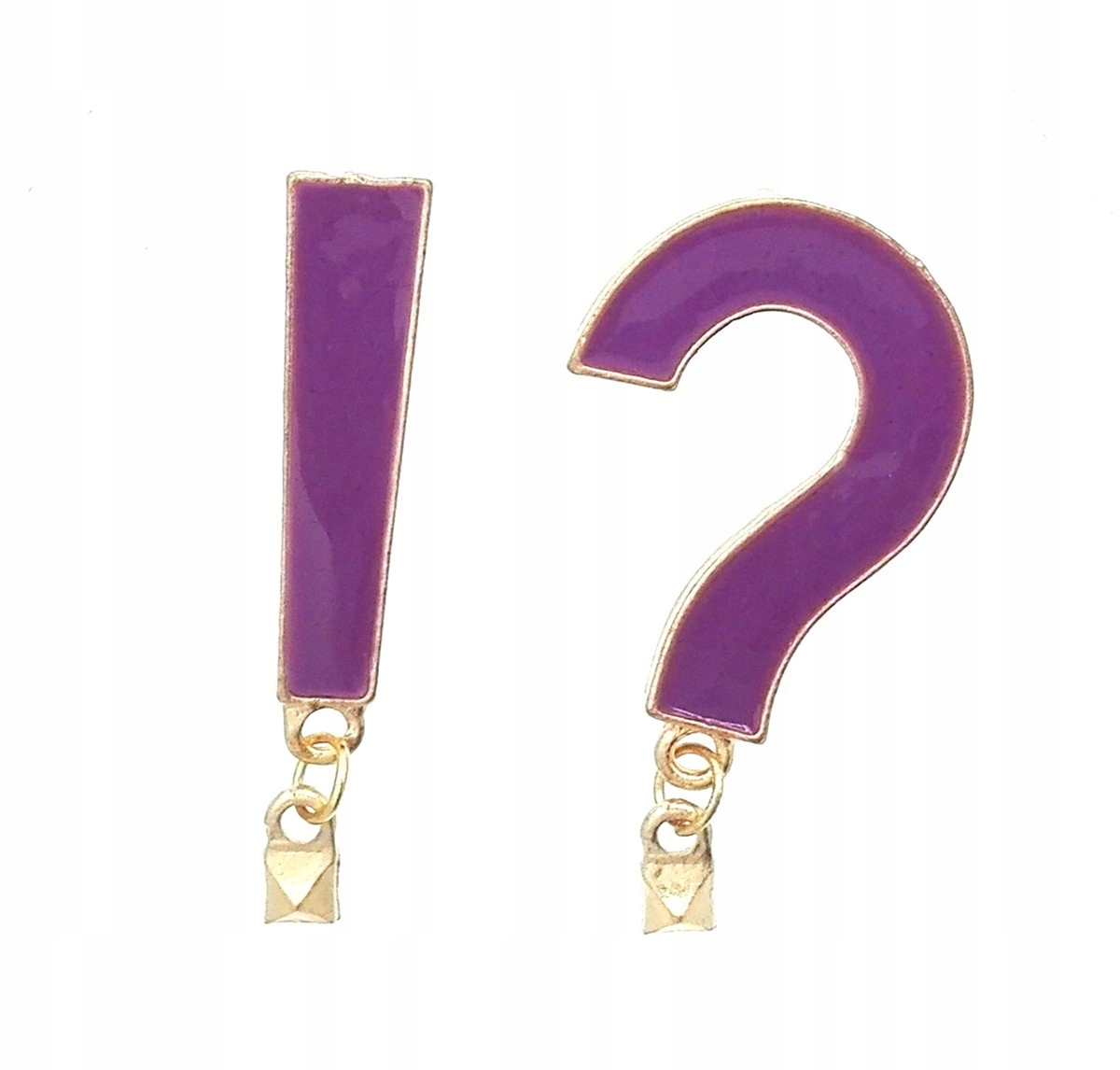 

Kolczyki znaki  i ! fioletowe