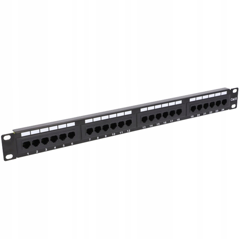 Patch panel Rack 19" 1U 24-porty kat. 6 Utp