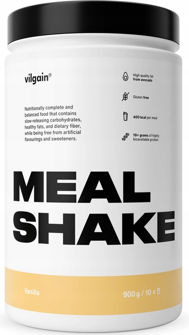 Vanilkový Meal Shake 900 g Vilgain z ekologického zemědělství