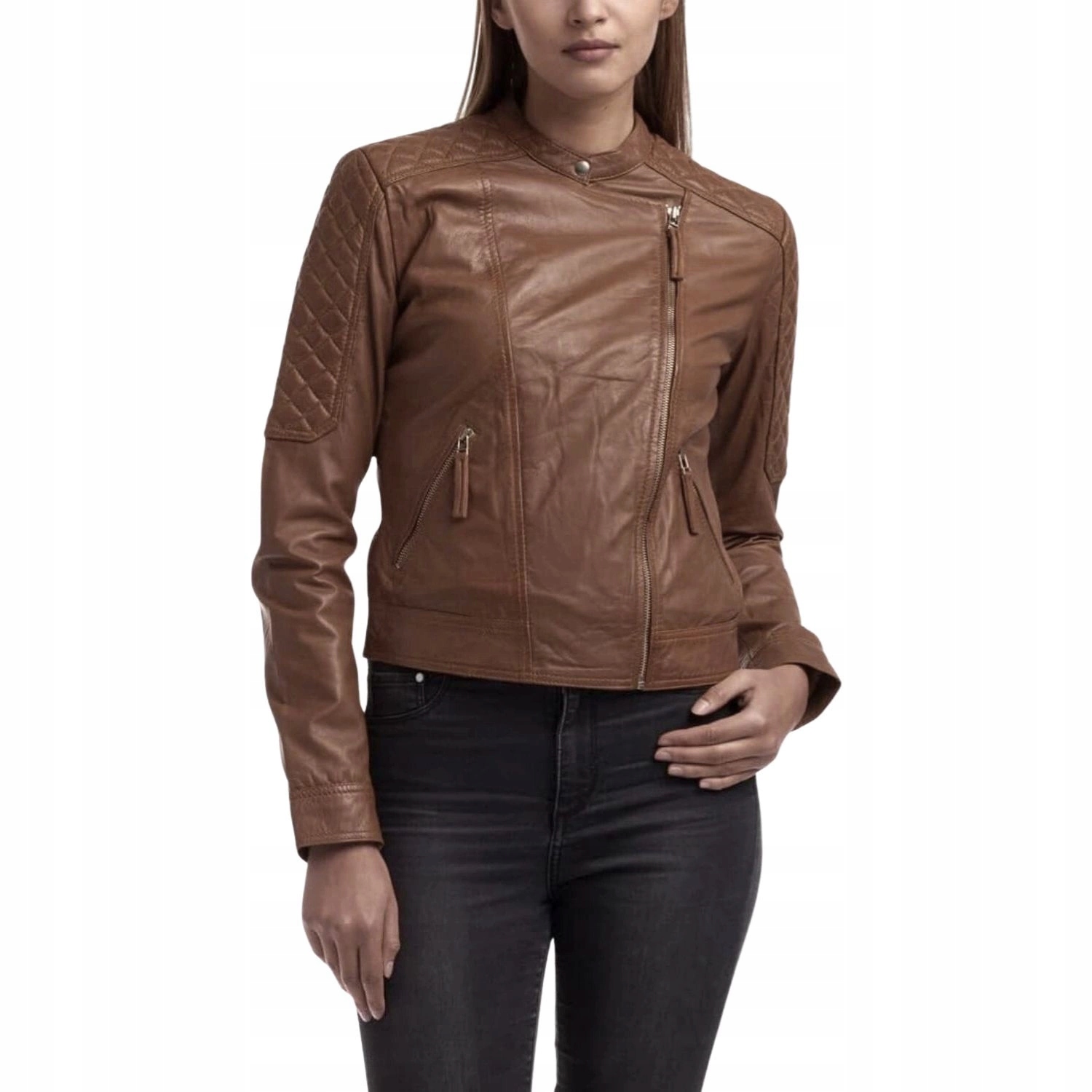 Dámská kožená bunda Chyston Cassandra ramoneska hnědá ovčí kůže vel. L