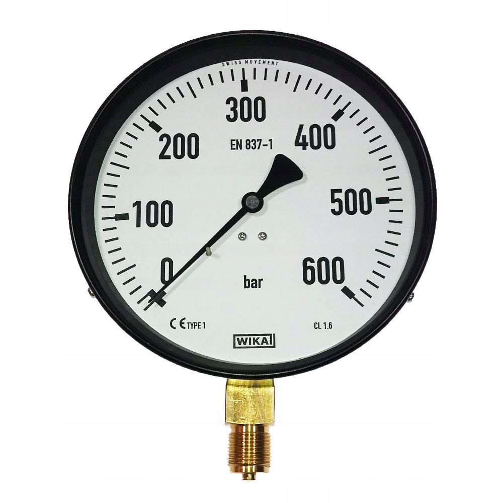 0-600BAR (600atmosfer) Manometr 160mm M20x1,5 Kfm M160R Wika 111.20.160