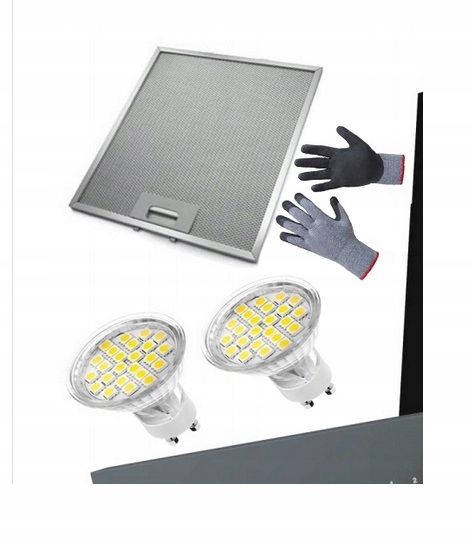 Czarny Okap Kuchenny Kominowy Eko Czarne Szkło Led 60 CM Filtr New 2026 Lux