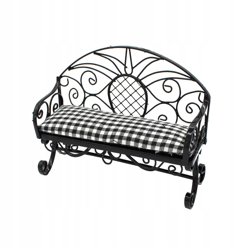 Miniaturowa dwuosobowa sofa do domku dla lalek