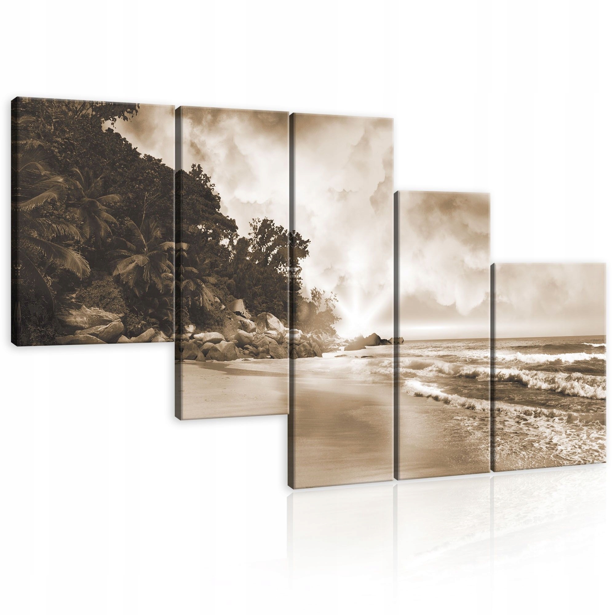 Obraz 170x100 pobrežie more oceán pláž vlny oblaky príroda krajina sépia