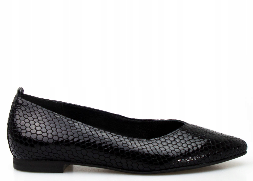 

Czarne Baleriny Skórzane Lakierowane Łuski 40