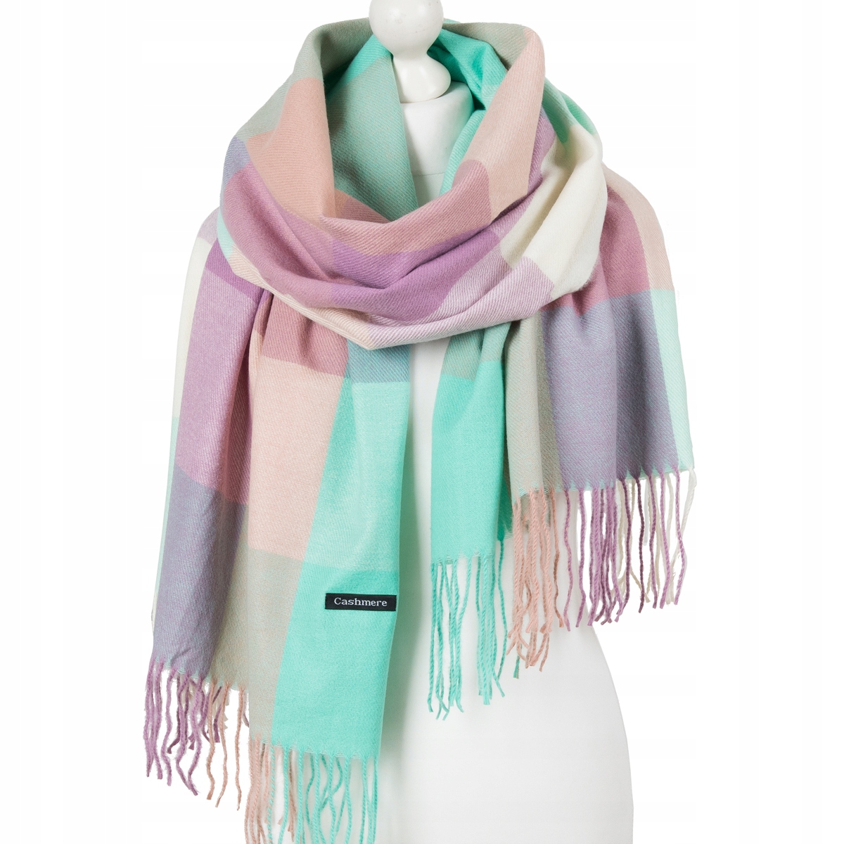 KASZMIROWY SZAL W KARTĘ ELEGANCKI SZALIK KASZMIR KOLORY