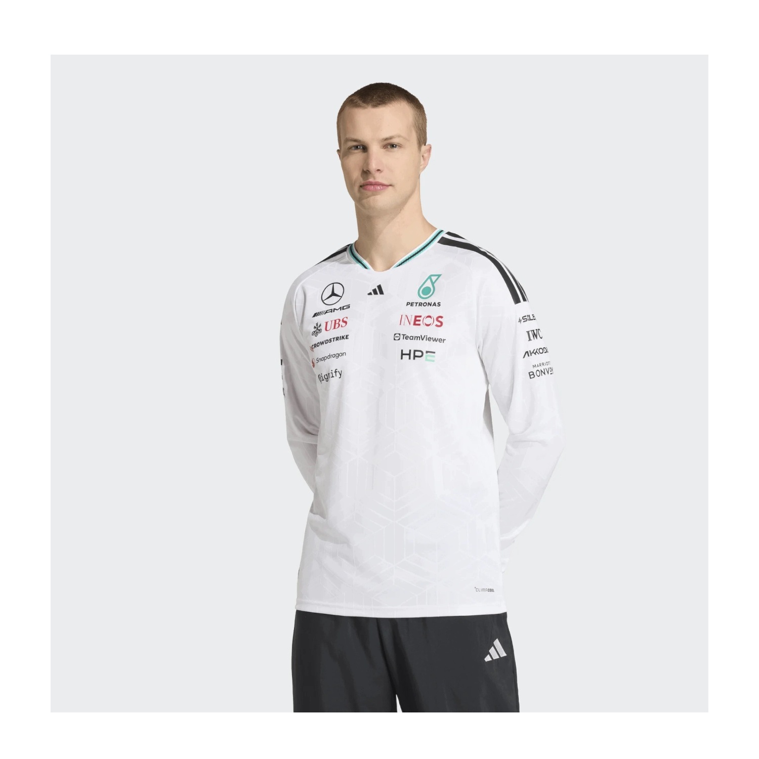 Tričko s dlouhým rukávem Authentic Team Mercedes Amg F1 2026 bílé
