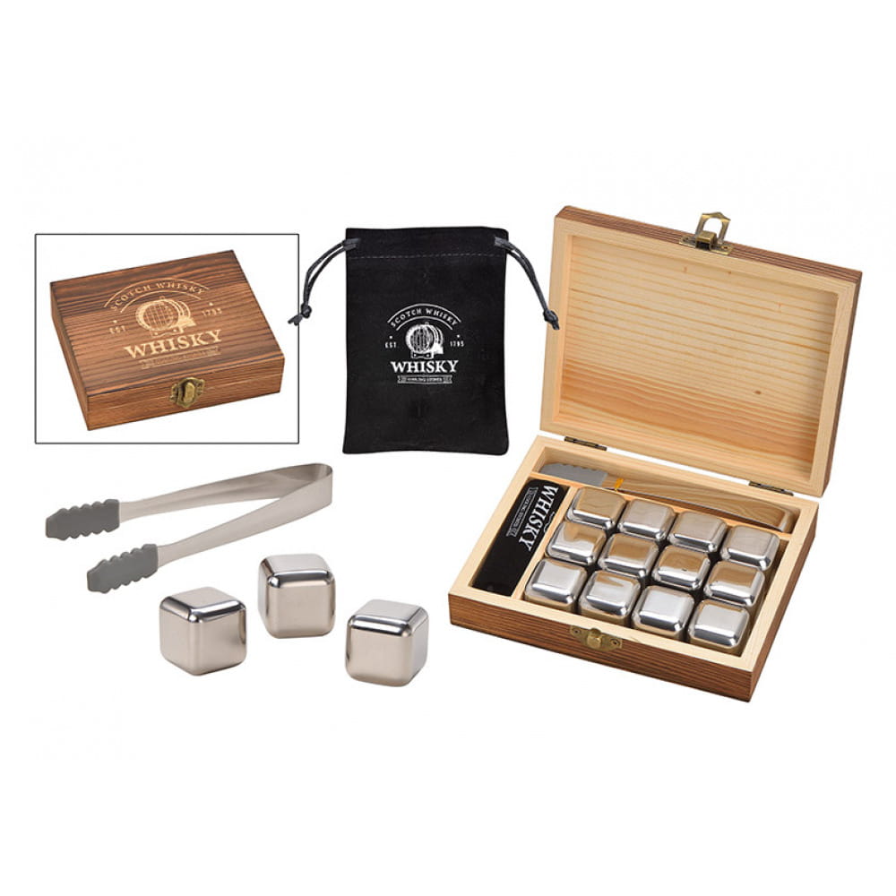 

Zestaw kostki do Whisky ze stali nierdzewnej