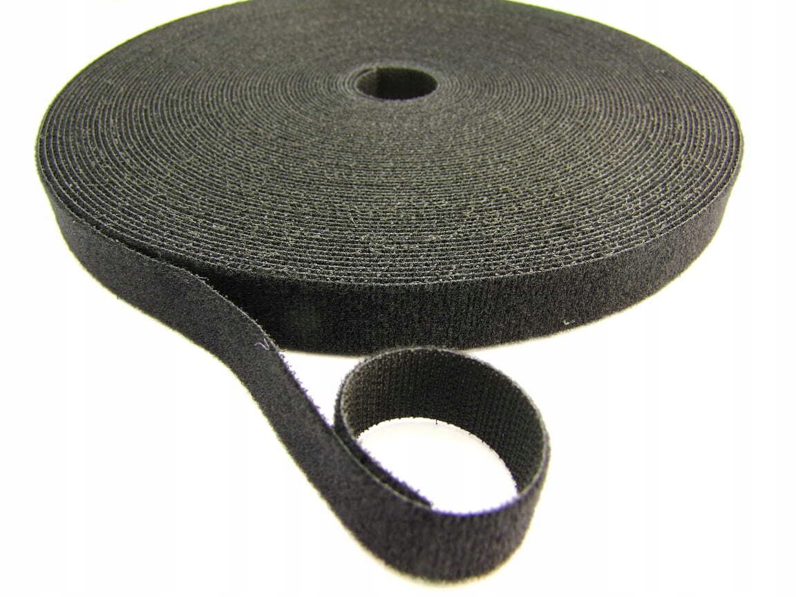 Oboustranná páska na suchý zip Btb, šířka 50 mm, 25 m, černá