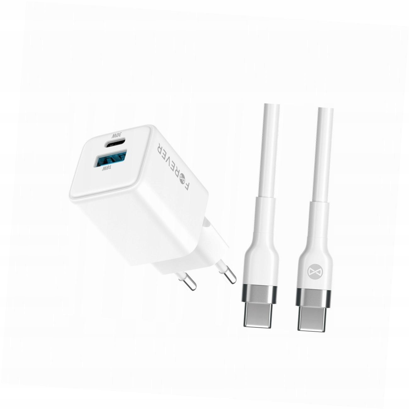 Szybka ładowarka GaN 30W 2 wejścia Usb i Usb-c z kablem do Xiaomi 15 5G