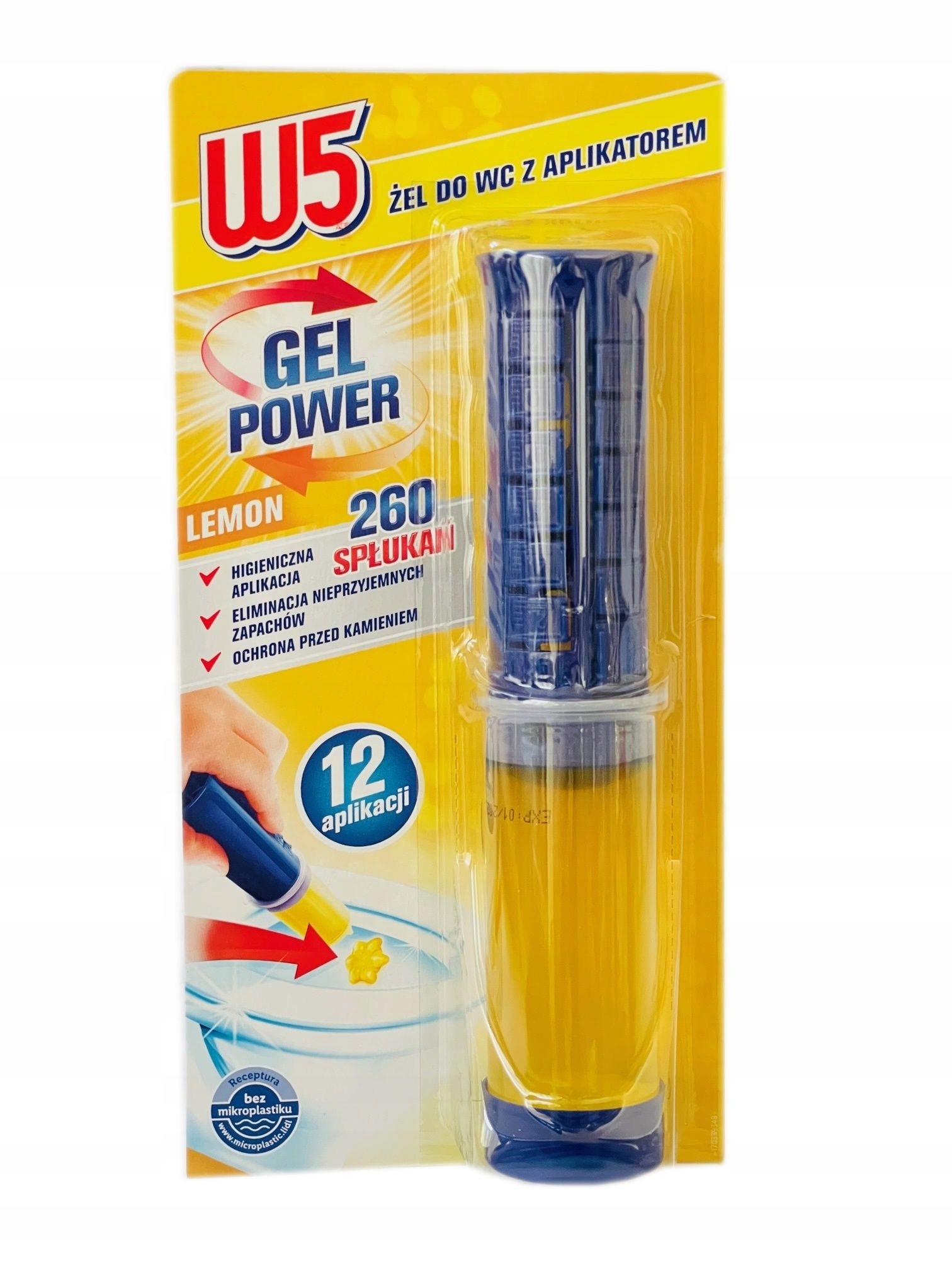 

W5 Kostka Żelowa do Wc 75ml 12 Krążków Lemon