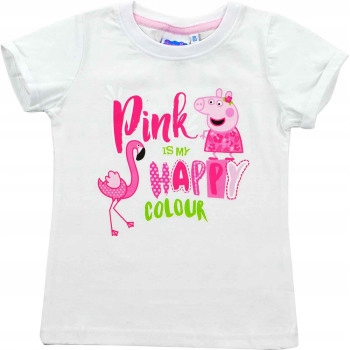 

Koszulka T-shirt Świnka Peppa roz. 122/128 Biała
