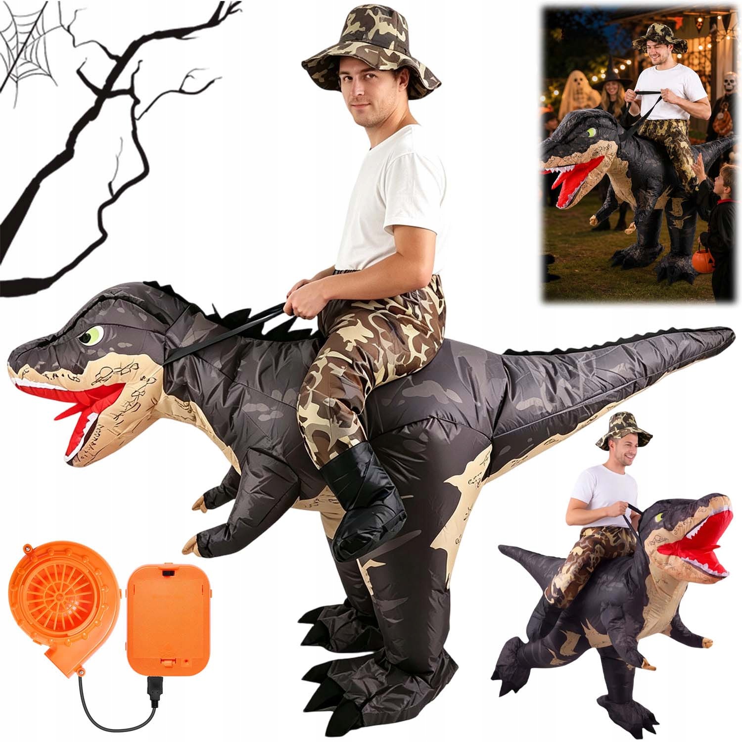 Velký Dinosaurus Kostým Karneval Nafukovací Převlek Pro Dospělé T-rex XL