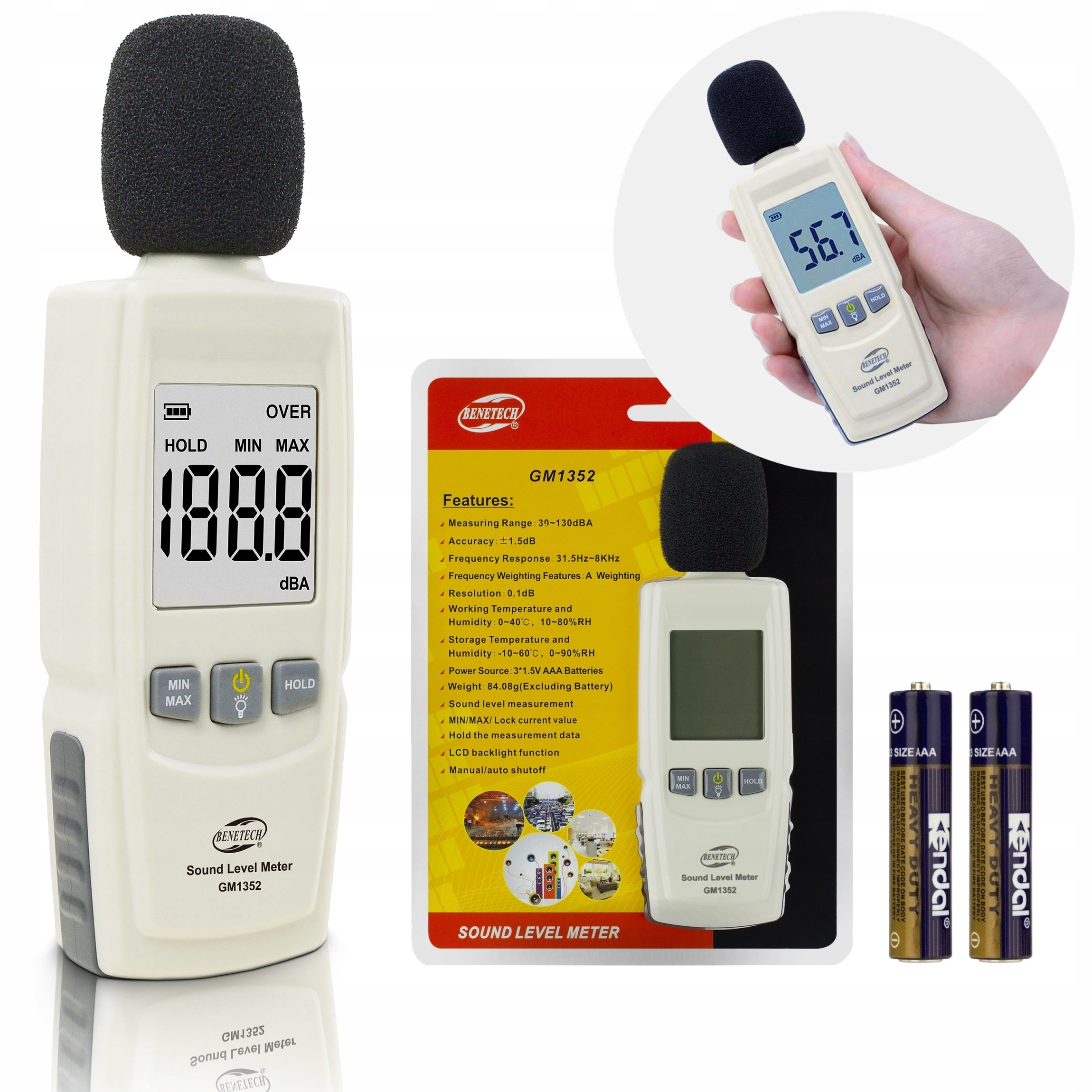 DECYBELOMIERZ SONOMETR MIERNIK NATĘŻENIA POZIOMU DŹWIĘKU, GŁOŚNOŚCI, HAŁASU