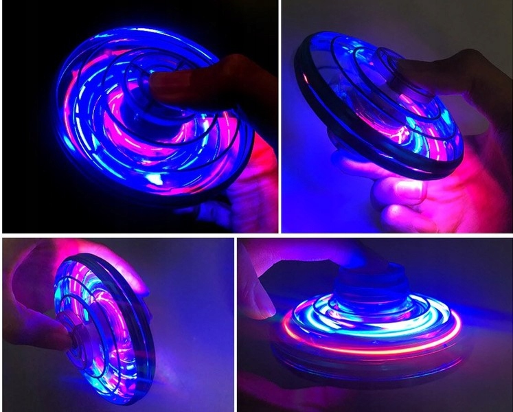 LATAJĄCY ŚWIECĄCY DRON UFO FIDGET SPINNER ZABAWKA PTW Wiek dziecka 8 lat +
