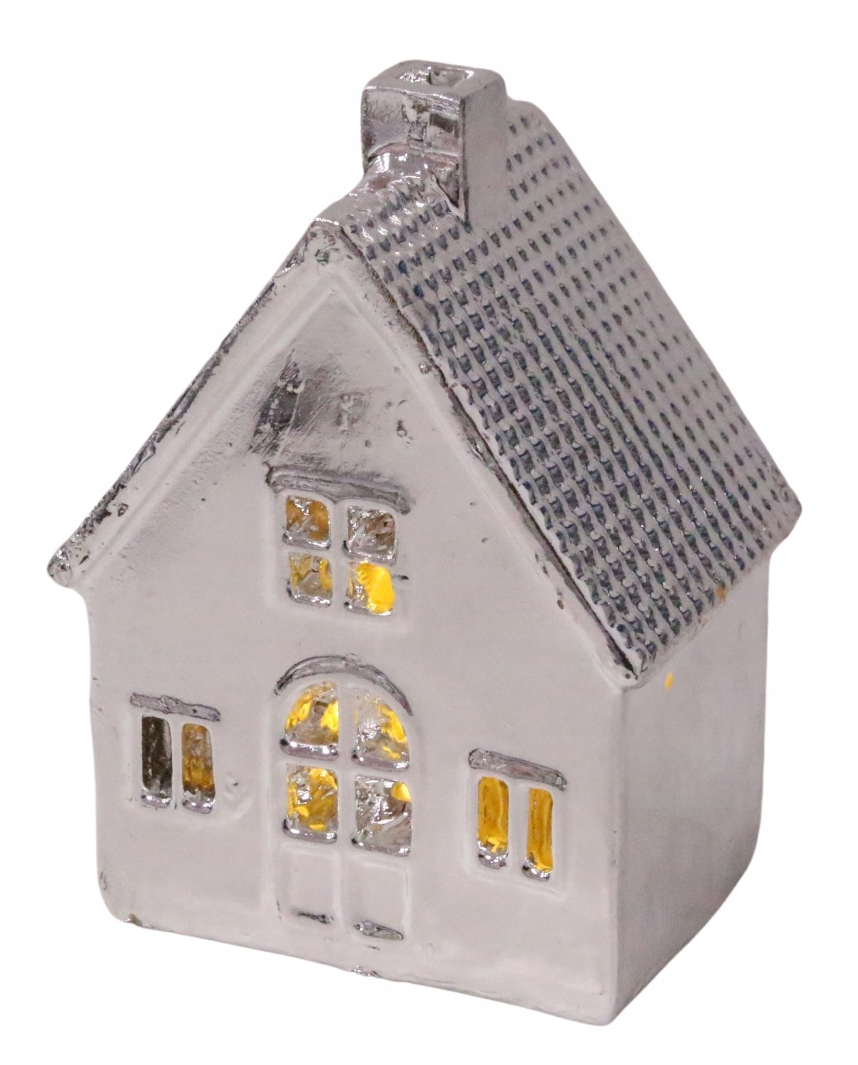 

Domek Led Srebrny Dekoracja Świąteczna 9cm