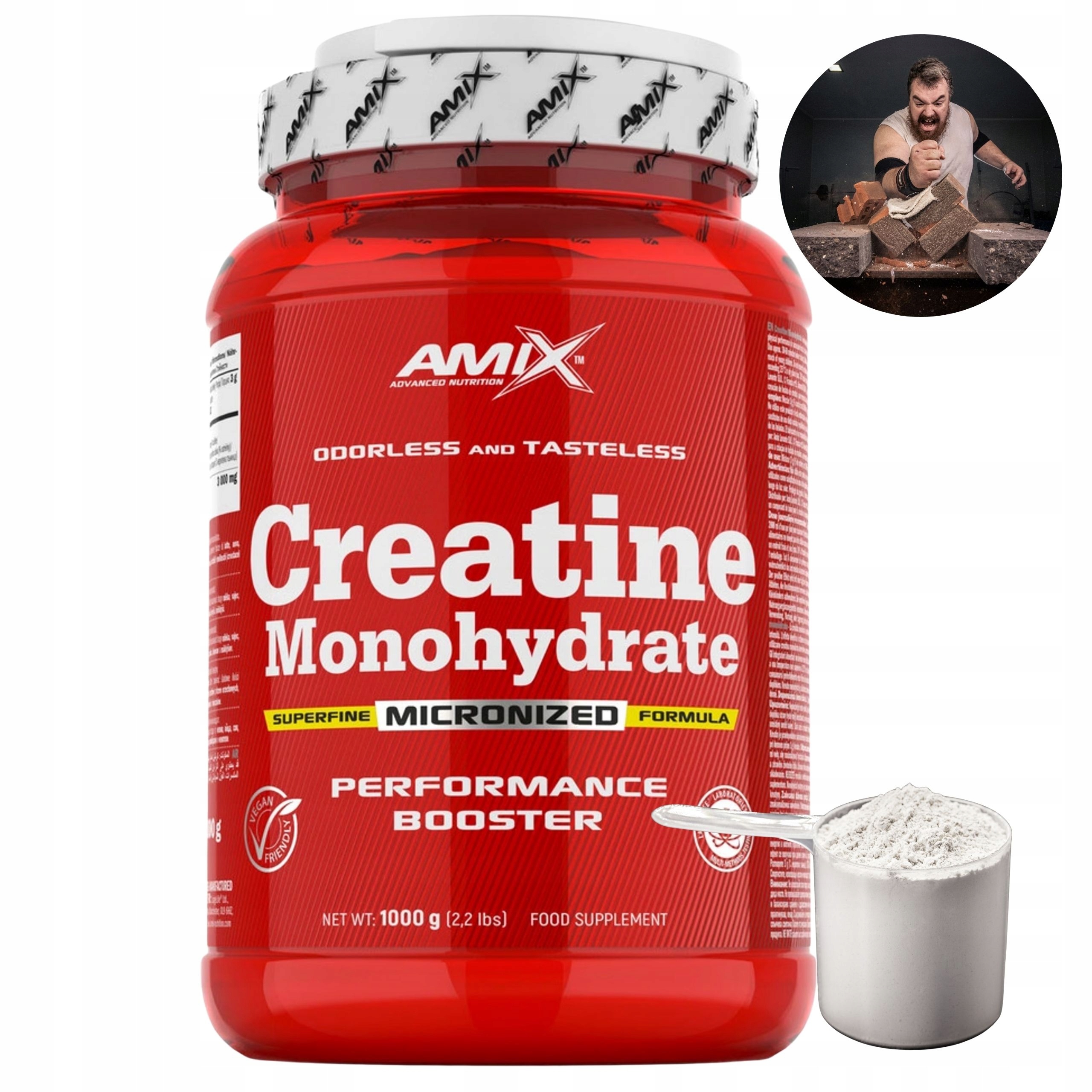 Amix Creatine Monohydrate Kreatin Monohydrát Kreatin 1000g 1kg
