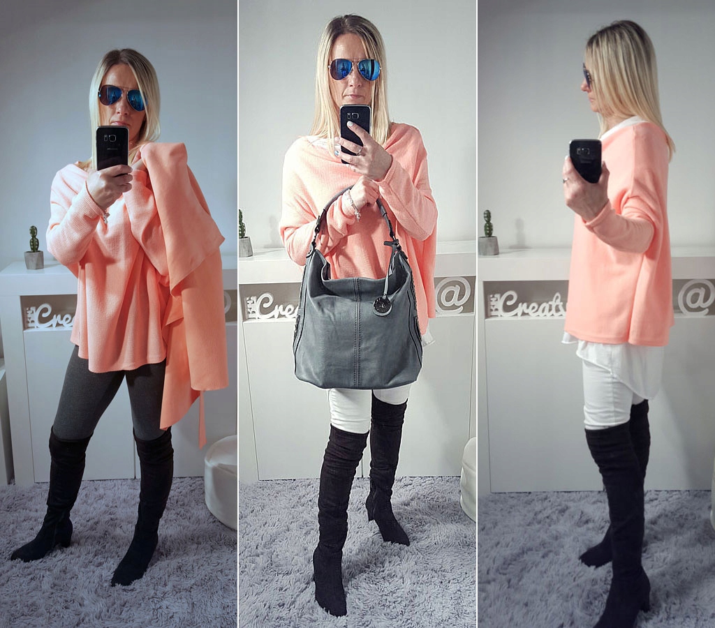 

Sweterek Oversize Tunika Sweter Wool Odkryte Ramię