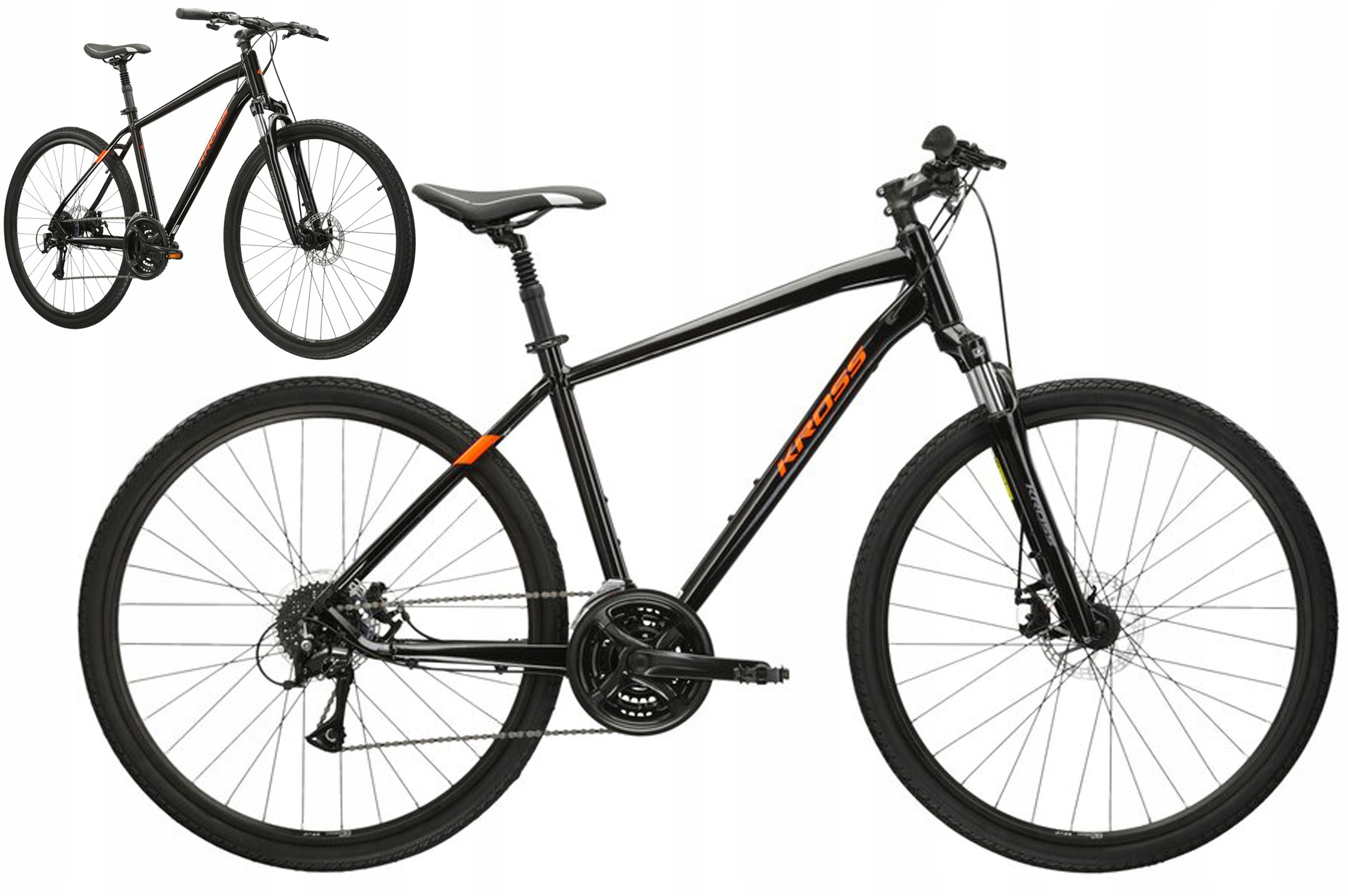 Rower 28" Crossowy Kross Evado 3.0 rama M 19" czarny pomarańczowy R24