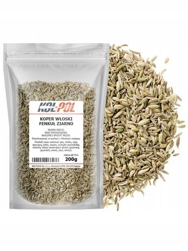 4x Fenykl Italský Zrno 200g Fenykl celá semena aromatické kořeníKol-Pol