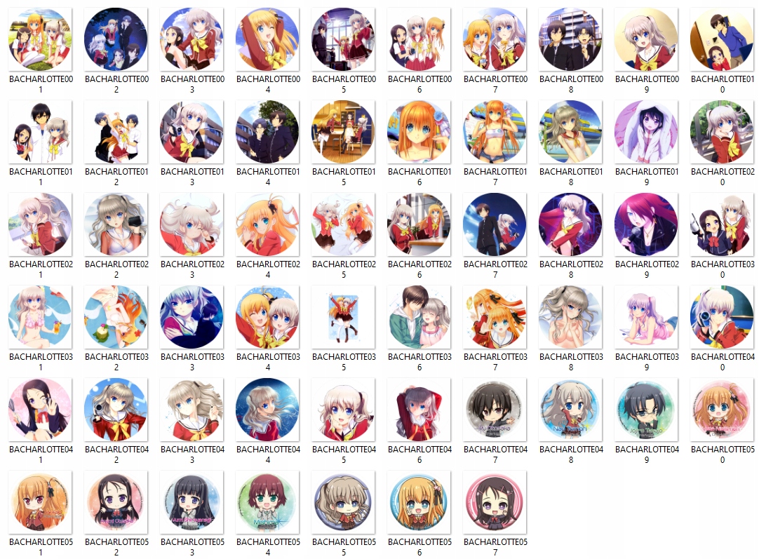 Przypinki Manga Anime Charlotte DUŻO WZORÓW Typ przypinka