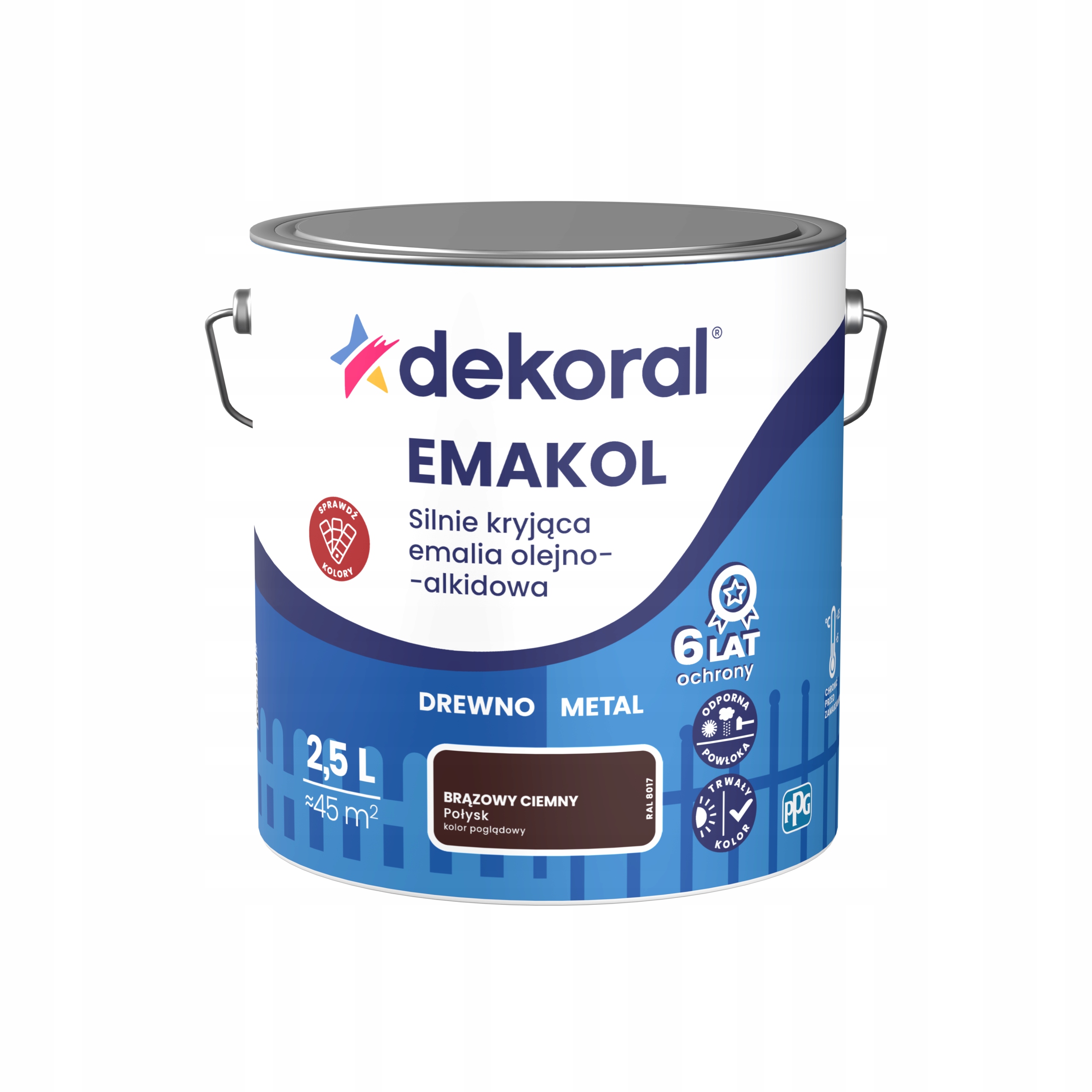 Dekoral Emalia Emakol Strong 2,5L Brąz Ciemny Połysk
