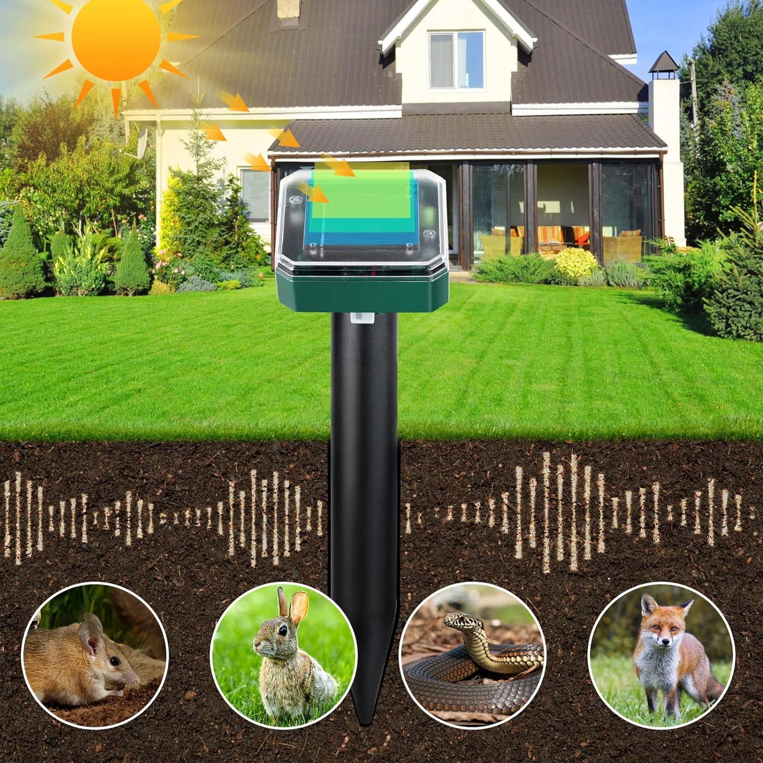 ULTRADŹWIĘKOWY WODOODPORNY ODSTRASZACZ KRETÓW, SOLARNY ODSTRASZACZ KOTÓW EAN (GTIN) 6951000610314